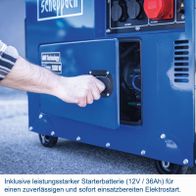 Starterbatterie (12V / 36Ah) für zuverlässigen Elektrostart in Generator SG5200D