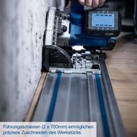 2-fach 700 mm Führungsschienen für präzises Arbeiten mit Scheppach-Akku-Tauchsäge