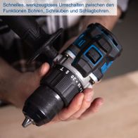 Akku-Schlagbohrschrauber mit werkzeuglosem Schnellspannfutter für präzise Bohrungen und Schraubarbeiten