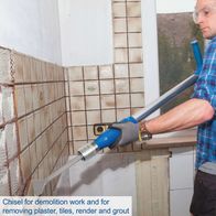 The Scheppach Aero² Pneumatic Spade is perfect for demolition work and removing plaster, tiles, render, and grout. A versatile tool for various applications.
