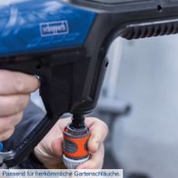 Akku-Druckreiniger mit Garten-Schlauch-Anschluss für flexible Reinigungslösungen