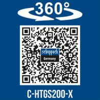 360°-Drehfunktion für präzises Arbeiten mit Scheppach-Gras- und Strauchschere C-HTGS200-X