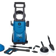 Scheppach Hochdruckreiniger mit Zubehörset: Hochdruckreiniger mit verschiedenen Düsen und Bürsten für Reinigungsaufgaben