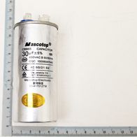 Mascotop-Kondensator CBB65 mit 30 µF und 450V, mit Steckeranschluss und Markierungen