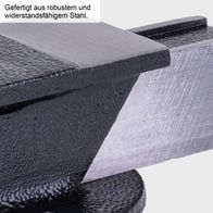 Der Schraubstock ASV125 von Scheppach ist aus robustem und widerstandsfähigem Stahl gefertigt.