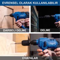 Scheppach Akku-Bohrhammer mit Darbeln und Delme-Funktion für präzise Bohrungen und Schraubarbeiten