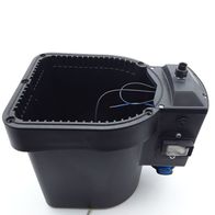 Motorhaube kpl. Biostar 2000 von Scheppach. Gezeigt von der Seite mit offenem Deckel.