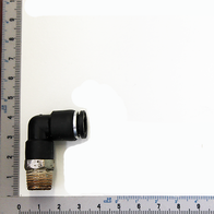 Winkelstück 38 von Scheppach, gezeigt von der Seite mit einem Lineal zur Größenmessung.