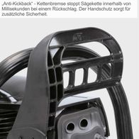 Anti-Rückstoßbremse für Sägekette; Handschutz mit schnellen Stoppmechanismus bei Rückschlag