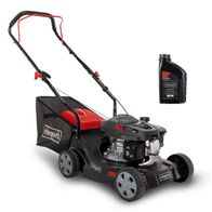 Scheppach-Maschine MP132-40, Benzin-Rasenmäher mit 40 cm Schnittbreite, 3-fach Verstellmöglichkeit und Ölbehälter