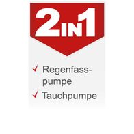Das Produkt bietet zwei Funktionen: Regenfasspumpe und Tauchpumpe.