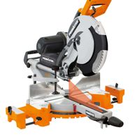 Kappzugsäge KZS-RI2000 primaster Globus - 230V 50Hz 2000W. Die Säge ist von vorne gezeigt.