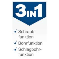 Die Akku-Schlagbohrmaschine C-CD45-X von Scheppach bietet drei Funktionen: Schraubfunktion, Bohrfunction und Schlagbohrfunktion. Sie verfügt über ein Drehmoment von 45 Nm und 19+1 Drehmomentstufen.