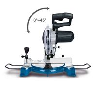 Die Scheppach Kapp- und Gehrungssäge HM80L bietet einen einstellbaren Winkelbereich von 0° bis 45°.