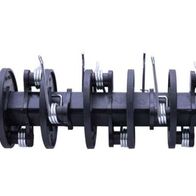 Lüfterwalze SC38 von Scheppach, seitliche Ansicht. Die Walze besteht aus mehreren Scheiben und Federn, die auf einer zentralen Achse montiert sind.