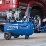 Scheppach-Kolbenluftpumpe mit 230 Liter/Minute, mit integriertem Ventil und Druckmesser
