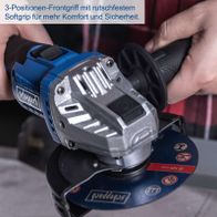 }3-Positionen-Griff mit festem Gummi für ergonomisches Halten und Komfort beim Schleifen