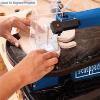 Die Dekupiersäge DECO FLEX SL von Scheppach ist ideal für filigrane Projekte. Sie verfügt über eine variable Drehzahl und ein LED-Licht für präzises Arbeiten.