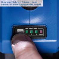Drehzahlregelung mit drei Stufen für präzises Arbeiten mit Akku-Winkelschleifer