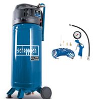 Scheppach Kompressor VC52Pro SE, 50L, 2,0 HP, inkl. Zubehörset mit Spiralschlauch und Druckmessgerät. Ansicht von vorne.