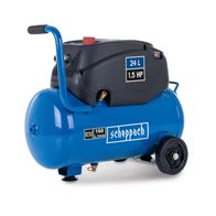 Scheppach Kompressor GK240ofx: 24 Liter Tank, 1,5 PS, 180 Liter/Minute, ölfrei und wartungsarm.