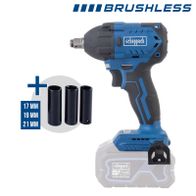 Brushless-Akku-Schlagschrauber mit 17, 19 und 21 mm-Innengewinde, 4,0 Ah Akku und 20-Volt-System