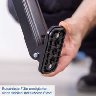 Stabile Füße mit rutschfesten Profilen für sicheren Stand und bessere Stabilität