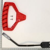 Höhenverstellung kpl. Schrauben 4.2 x 10 von Scheppach. Gezeigt von der Seite mit einem Lineal zur Größenveranschaulichung.