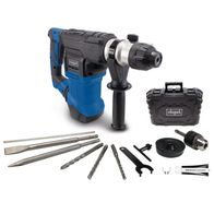 Bohrhammer DH1500 Plus von Scheppach. Enthält Koffer, Bohrer und Zubehör. 7 Joule, 230V, 1500W, SDS-Plus. Mit verschiedenen Aufsätzen und Schmiermittel.