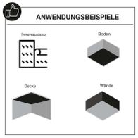 Illustrationen zu Innenausbau-, Boden-, Decken- und Wandschleifarbeiten für Scheppach-Werkzeuge