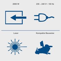 Die Kapp-, Zug- und Gehrungssäge HM216X von Scheppach hat eine Leistung von 2000 Watt und benötigt 230-240 V~ / 50 Hz. Sie verfügt über einen Laser für präzise Schnitte und eine kompakte Bauweise.