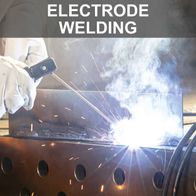 Inverter welder with electrode welding feature, showing welding process