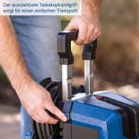 Ausziehbarer Teleskopgriff für einfachen Transport eines Hochdruckreinigers