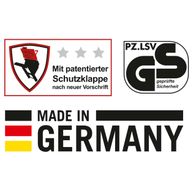 Wippsäge mit patentierter Schutzklappe und Sicherheitszertifizierung nach neuer Norm, Made in Germany