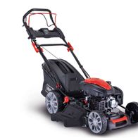 Benzin-Rasenmäher PML56-225ES von Scheppach, seitliche Ansicht.