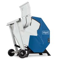 Scheppach-Wippsäge mit 700-mm-Schnittlänge, mit Wippmechanismus und Transportwagen