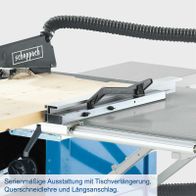 Tischverlängerungsmechanismus für Präzisionsschneidemaschine mit Quer- und Längsanschlag