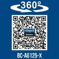 Scheppach Akku-Winkelschleifer BC-AG125-X mit 360°-Drehung, inkl. Akku und Ladegerät