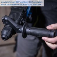 360° drehbarer Griff für bessere Handhabung und Sicherheit beim Bohren und Schrauben