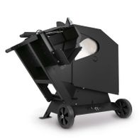 Wippsäge WOX D700 Black Edition von Scheppach. Inklusive Wippenverlängerung. 400V, 7500W. 700mm HW-Sägeblatt. Schnittlänge 250-1500mm. Schnitt-Ø 250mm.