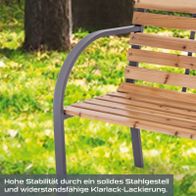 Stabile Gartenbank mit robustem Stahlgestell und langlebiger Klarlack-Lackierung für hohen Komfort und Haltbarkeit