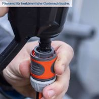 Handhabung eines Schlauchanschlusses für Hochdruckreiniger mit Schlauchverstelldüse