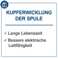 Wickelfeatures für Kupferspulen: lange Lebensdauer und bessere elektrische Leitfähigkeit