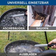 Asche- und Sauggutbeutel für Akku-Aschesauger, praktische Handhabung mit Ausblasfunktion