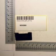 Scheppach-Anschraubplatte mit Beschriftung und Barcode