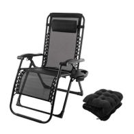 Klappbare Gartenliege mit integriertem Armlehnenkissen und Becherhalter für Outdoor-Sitzmöbel PX-LSK-1 Practixx