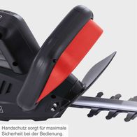 Elektro-Heckenschere mit ergonomischem Griff für maximale Sicherheit beim Bedienen