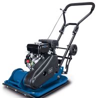 Rüttelplatte HP1300S Scheppach, seitliche Ansicht mit Motor und Griffen.