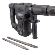 Abbruchhammer DBH1500-BE Scheppach Black, Ansicht von links oben. Inkl. Spitz- und Flachmeißel.