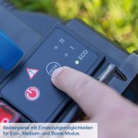 Operationselement mit Moduswahl für Eco-, Medium- und Boost-Modus auf Gartenpumpe
